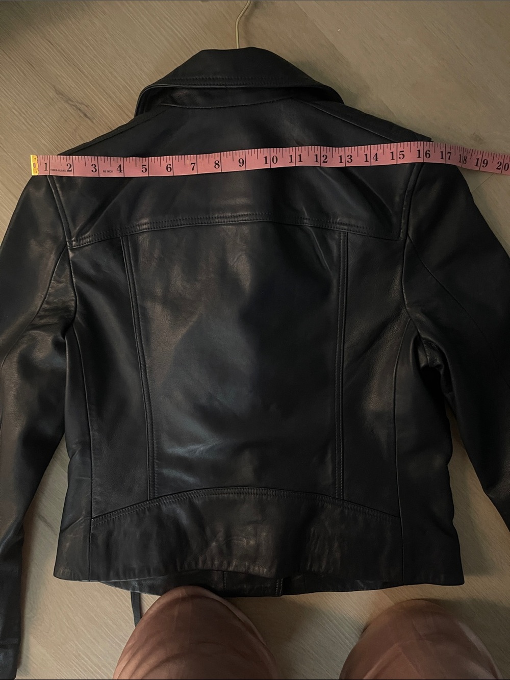 All Saints Dalby Navy Blue Leather Moto Jacket - Picture 11 of 11